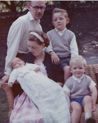 The Starling Family at Fiona's christening in 1962