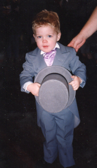 Andy as pageboy at the wedding fayre