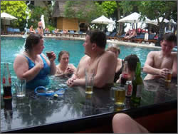 The crew in the pool @ the pool bar