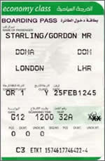 Boarding pass - Doha to London