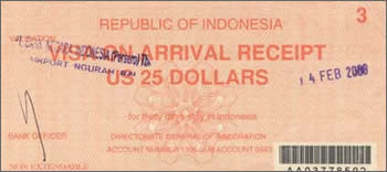 Visa receipt