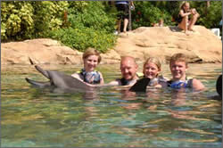 Gordon, Andy, Lolly and Steff with their dolphin