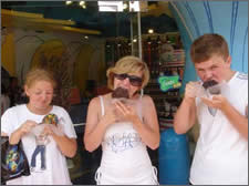 Lolly, Stef & Andy enjoying the toffee apples