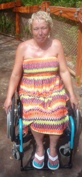 Pat after the soaking over the water ride