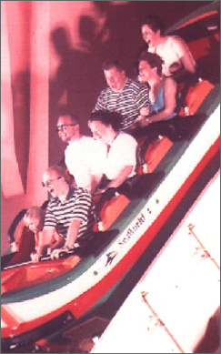 The brave travellers before being dunked!