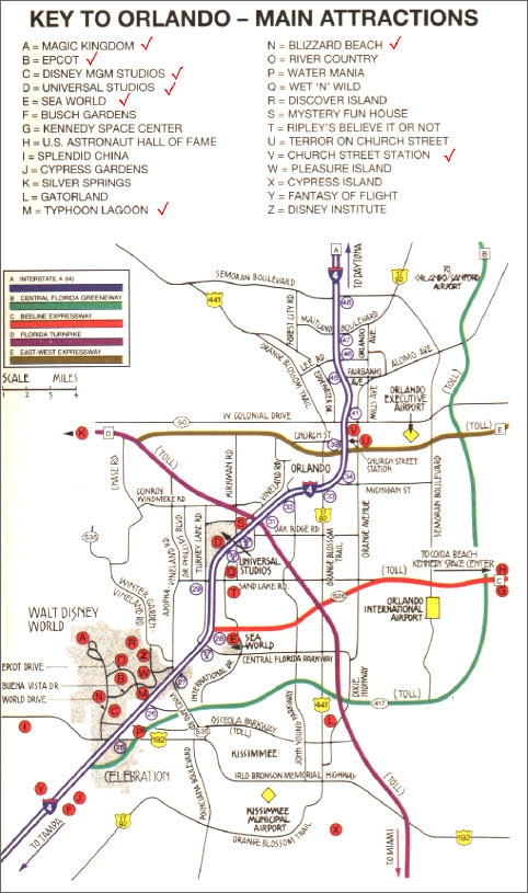 Map of Walt Disney World area